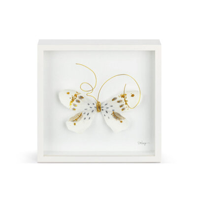 White & Gold Butterfly 10" Wall Art