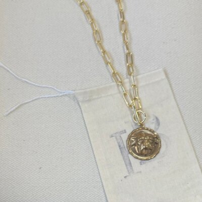 Bulldog Vintage Coin Necklace
