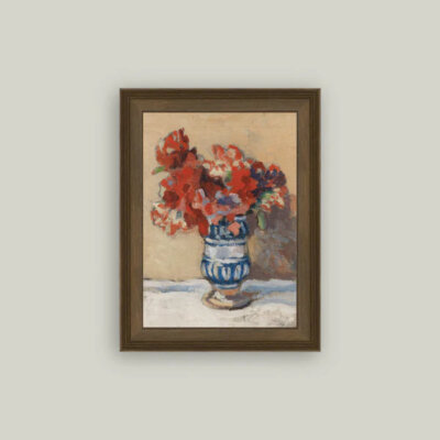 Framed Red Floral Print