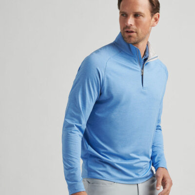Peter Millar Stealth Perf 1/4 Zip Fountain