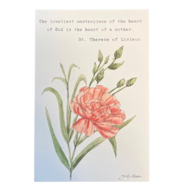 4x6 Floral Verse Print-St. Therese of Lisieux