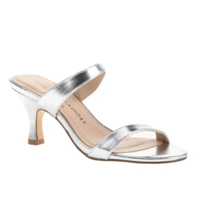 Yamila Metallic Heel in Silver