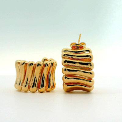 Gold Filled Chunky Gold Wave Hoops