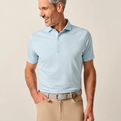 Johnnie-O Michael Stripe Perf. Polo Kona