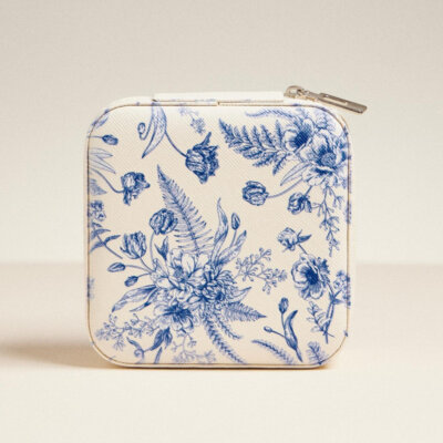 Floral Leather Travel Jewelry Box