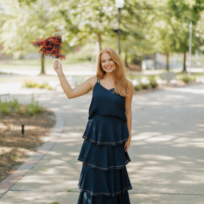 Marlee Navy Contrast Stitch Tiered Maxi Skirt (XS-3XL)