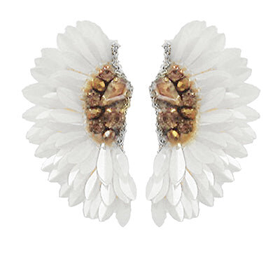 Sequin Fan Earrings-White