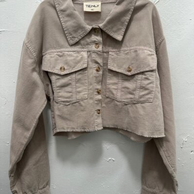 Latte Cord Raw Edge Cardigan