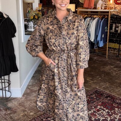 Boho Chic Printed Button Down Dress