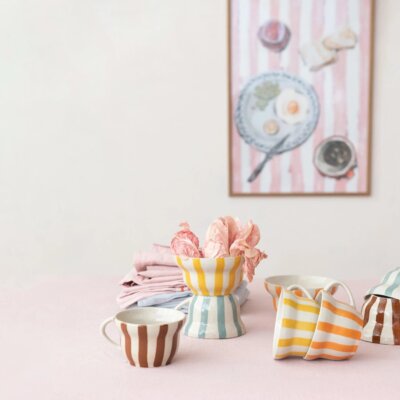 Hand-Painted Stripe Bowl