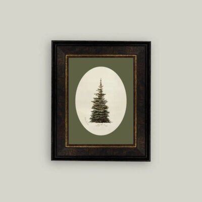 Framed Oval Christmas Tree