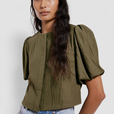 Puff Sleeve Button Blouse
