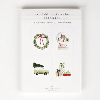 Christmas Cheer Paintable Notecards