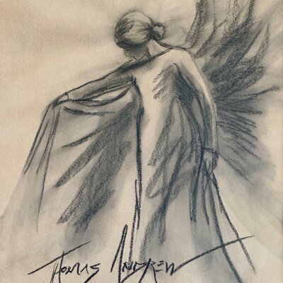 Angel on Sepia Paper #14