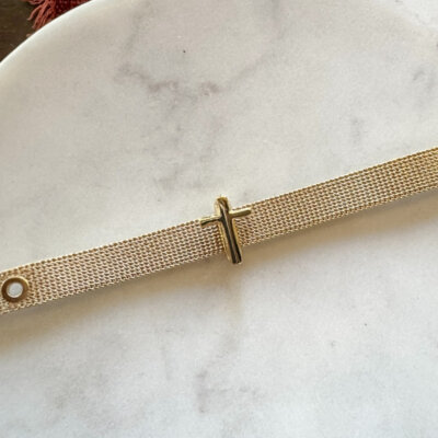 Charm Bar: Camryn Gold Cross Slide Charm