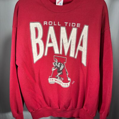 Vintage Alabama X Jerzees Crimson Crewneck Sweatshirt Large
