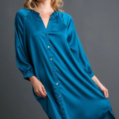 Satin Button Down Dress