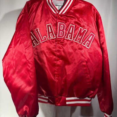 Vintage Alabama X Swingster Satin Crimson Bomber Jacket XL