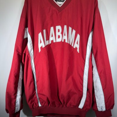 Vintage Alabama X Team Apparel Crimson Spellout Windbreaker Pullover XXL 2XL