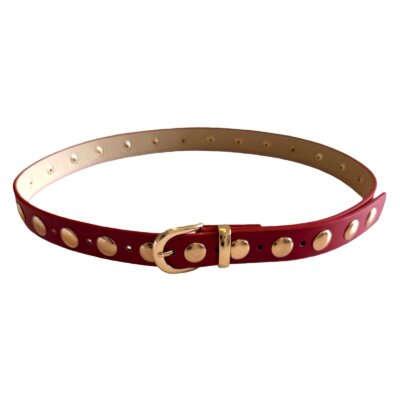 Red studded belt
