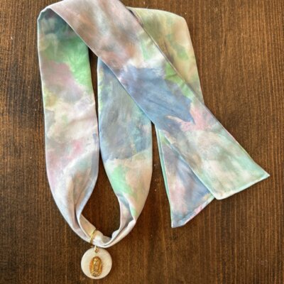 Hand Painted Scarf Necklace