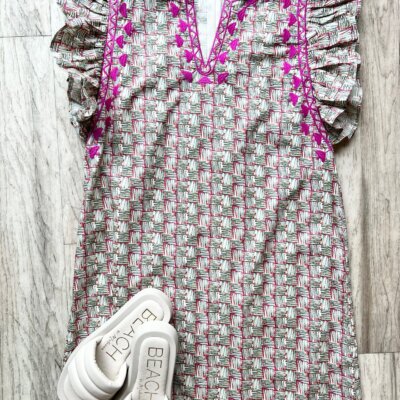 Embroidery Detail Shift Dress