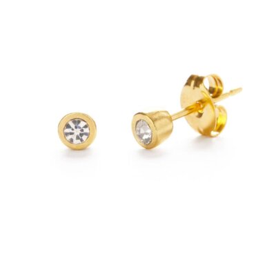 Tiny Dot Stud Earring: Crystal