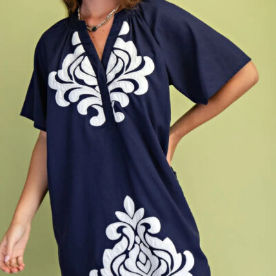 Sea Crest Dress in Navy