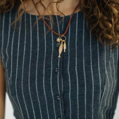 Cord Fish Charm Necklace