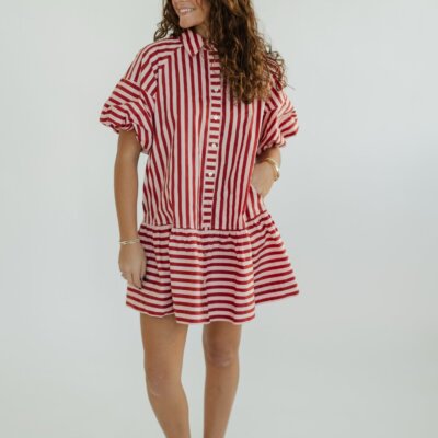 Kaylee Stripe Button Down Mini Dress