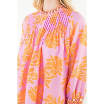 Long Sleeve Floral Pattern Top
