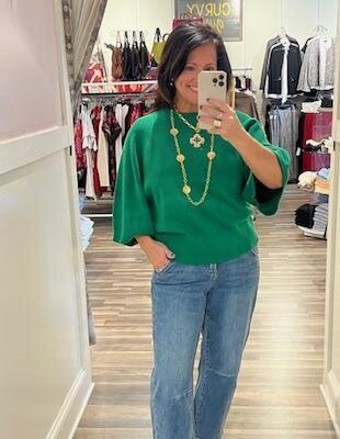 Kelly Green Relaxed Sweater