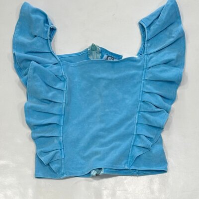 Aqua Vintage Washed Ruffle Tank