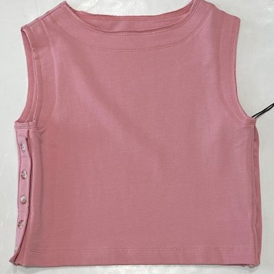 Pink Button Up Crop Top